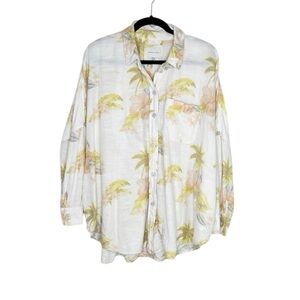 American Eagle Palm Tree and Tropical Flower Oversized button down shirt size S